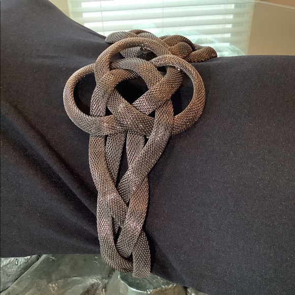 Raina Mesh Stretch Belt (Black/Gunmetal)